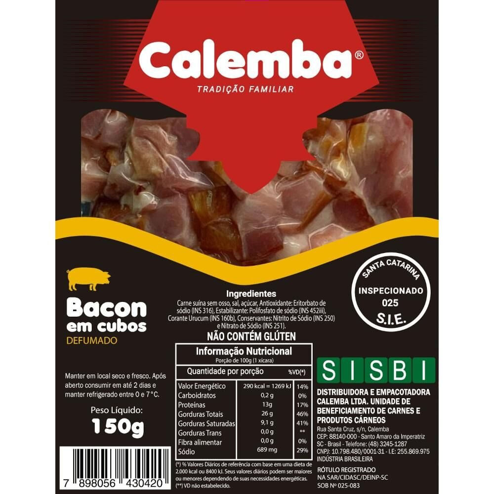 Bacon CALEMBA Cubos Defumado 150g