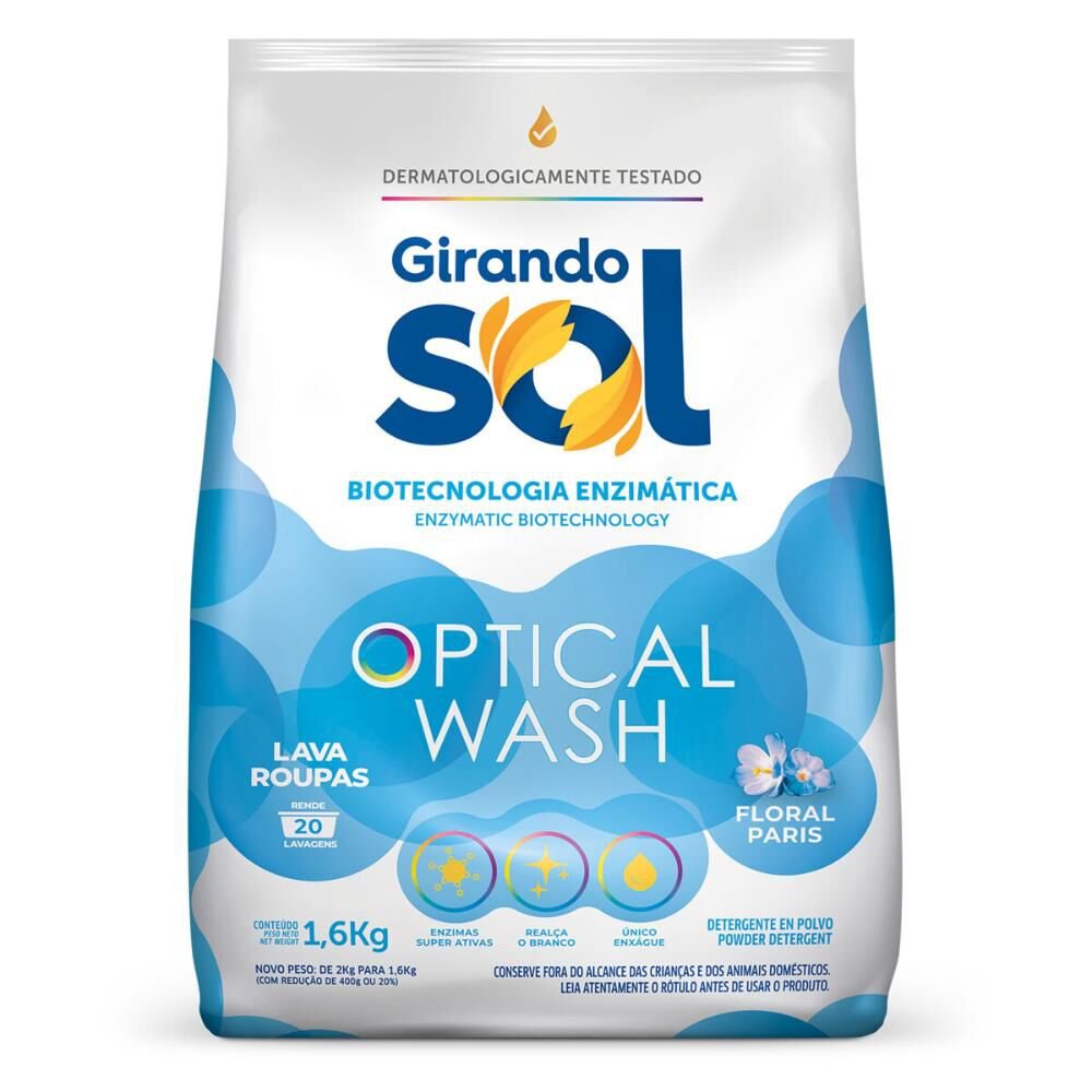 Lava Roupa Em Pó Girando Sol Optical Wash Floral Paris 1.6kg
