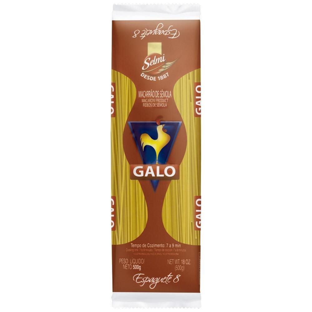 Macarrão GALO espaguete 8 sêmola 500g