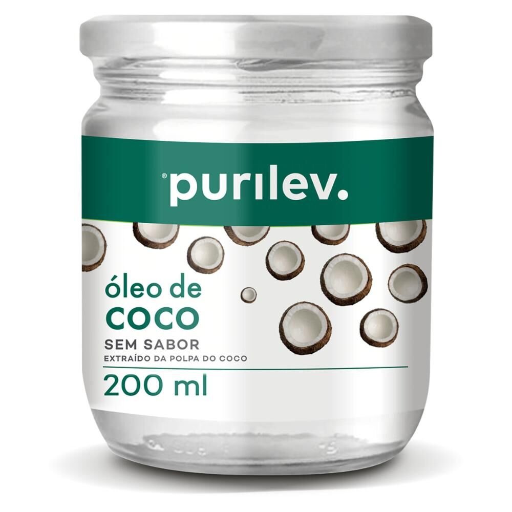 Óleo de Coco PURILEV 3 sem Sabor 200ml