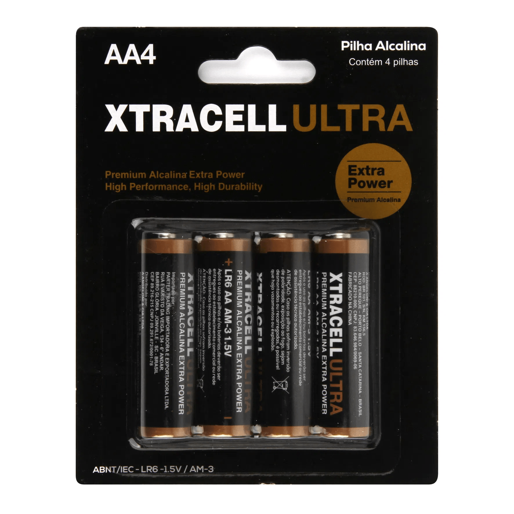 Pilha XTRACELL Alcalina Pequena com 4 unidades