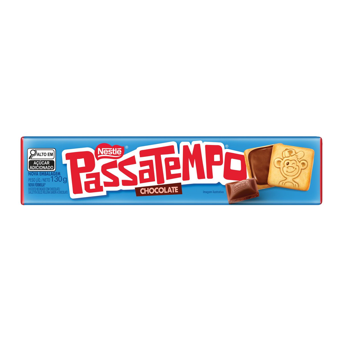 Biscoito PASSATEMPO Recheado Chocolate 130g