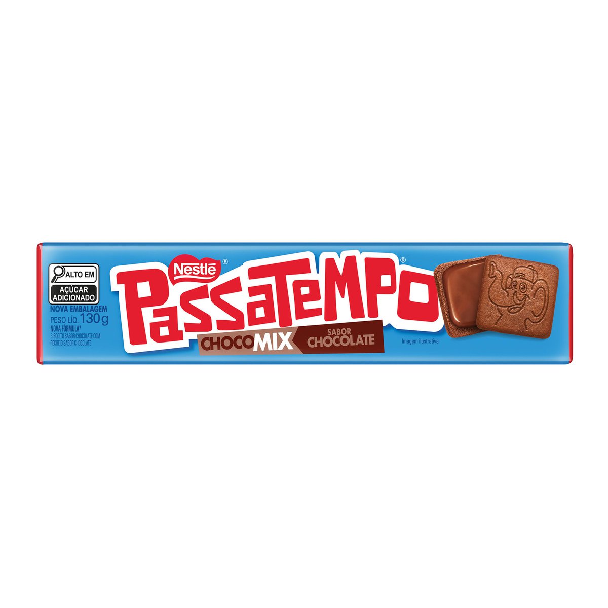 Biscoito PASSATEMPO Recheado Chocomix Chocolate 130g