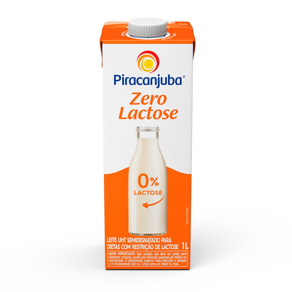 Leite PIRACANJUBA Semidesnatado Zero Lactose 1L