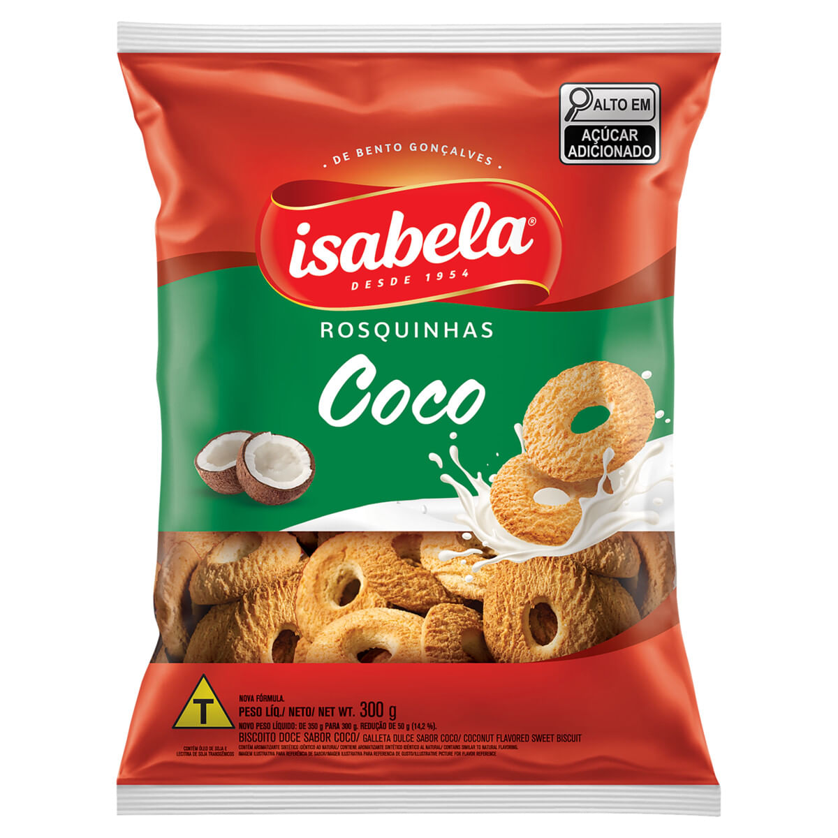 Biscoito ISABELA Rosquinhas Coco Pacote 300g