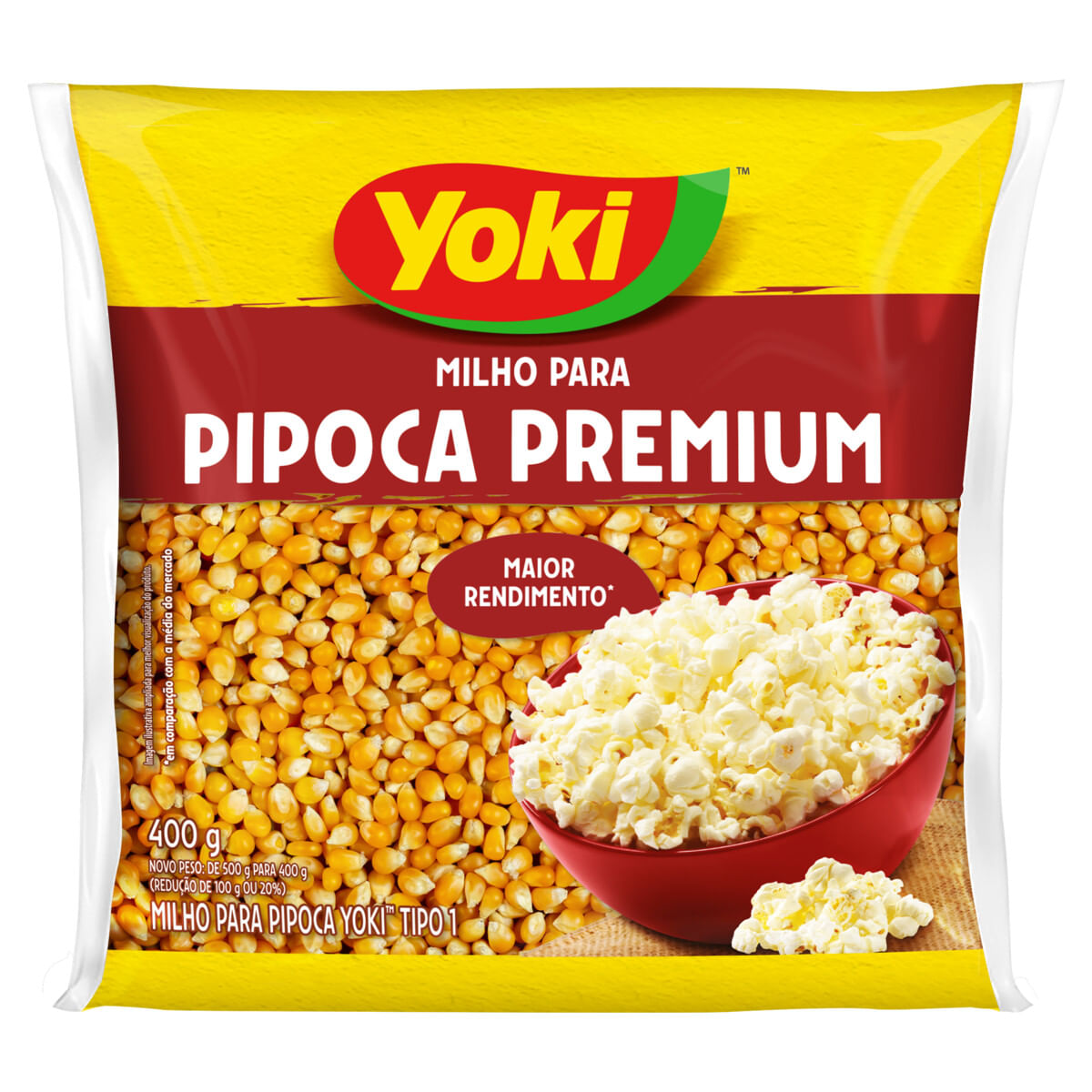 Milho para Pipoca Tipo 1 YOKI Premium Pacote 400g