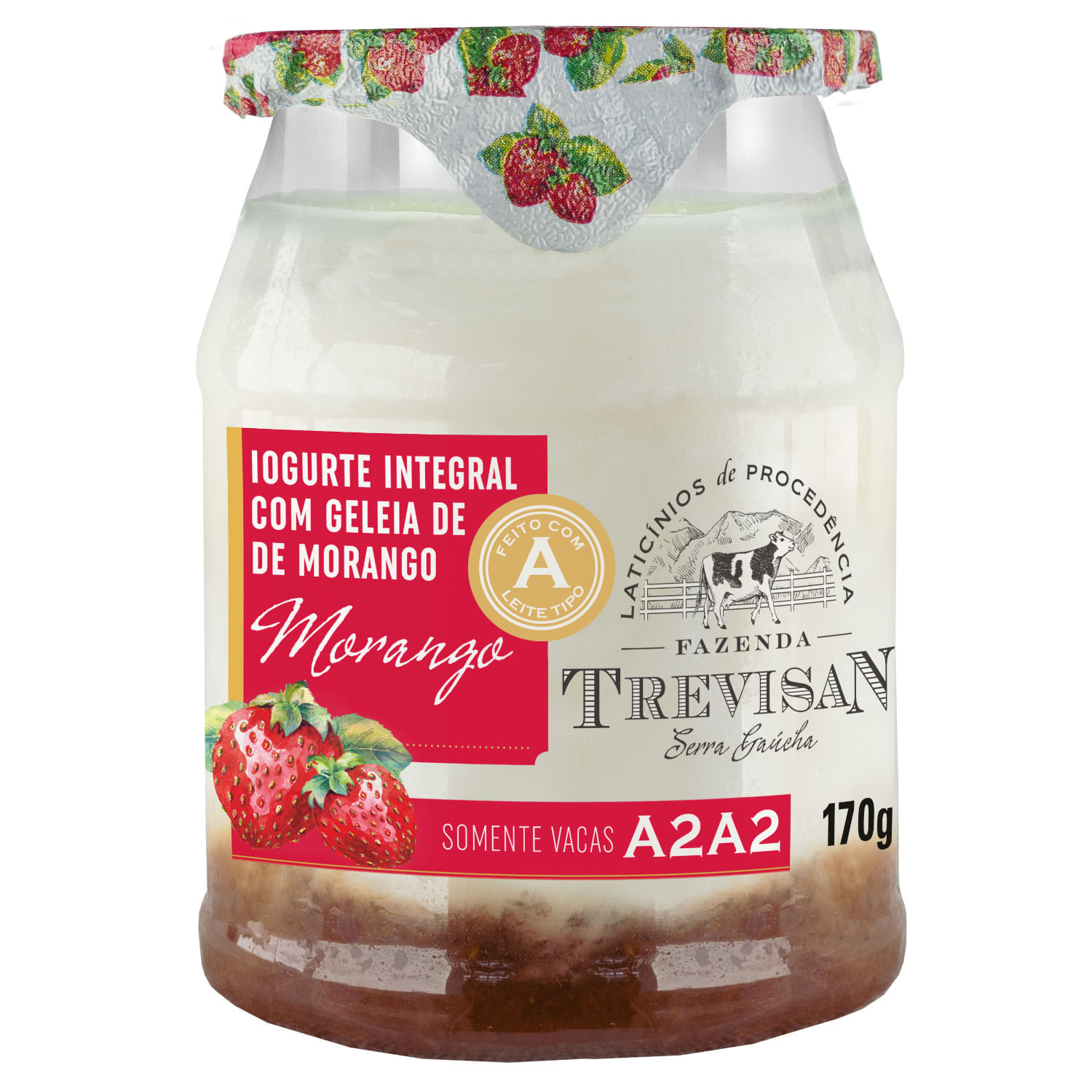 Iogurte FAZENDA TREVISAN Integral com Geleia de Morango sem Adição de Açúcares Pt 170g