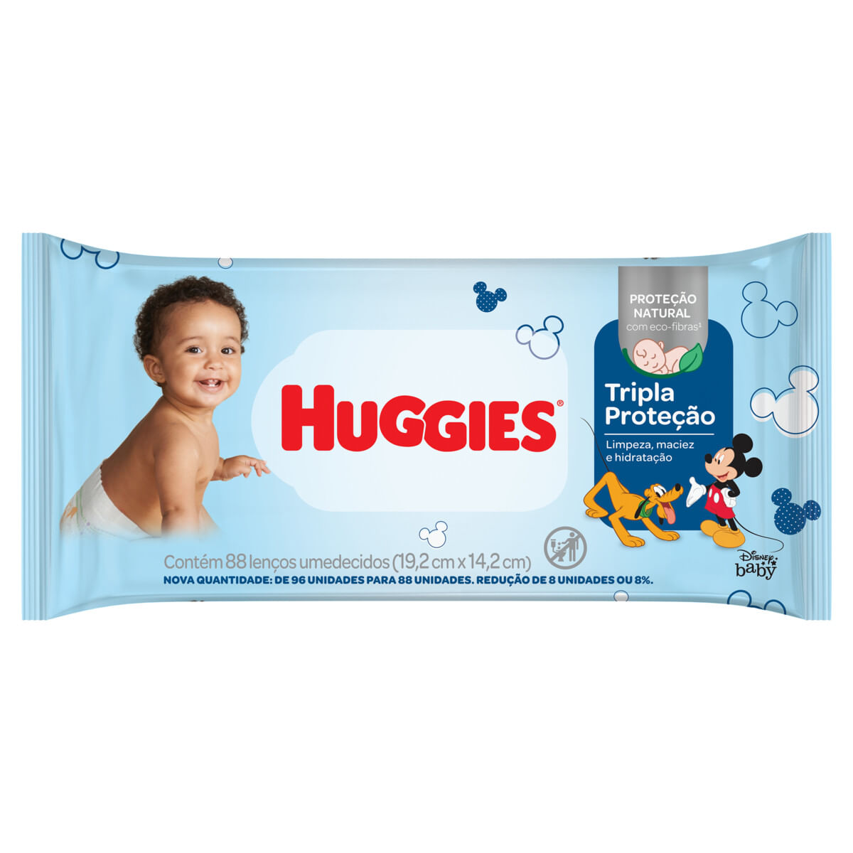 Lenço Umedecido Disney Baby HUGGIES Tripla Proteção Pacote 88 Folhas