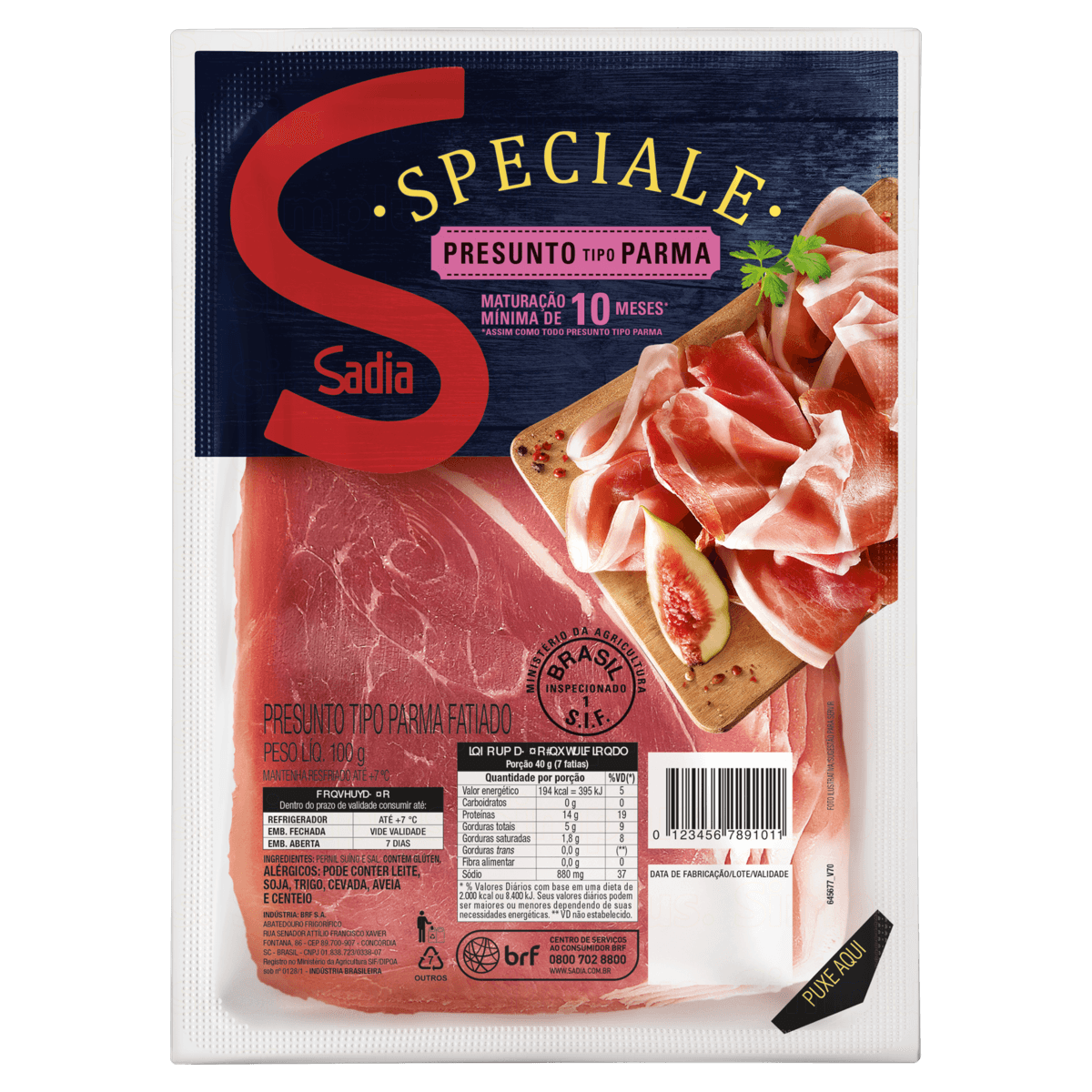 Presunto Tipo Parma Sadia Fatiado 100g