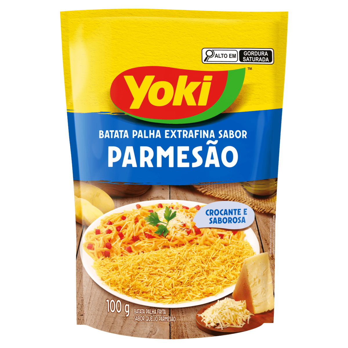 Batata Palha Extrafina Parmesão YOKI Sachê 100g