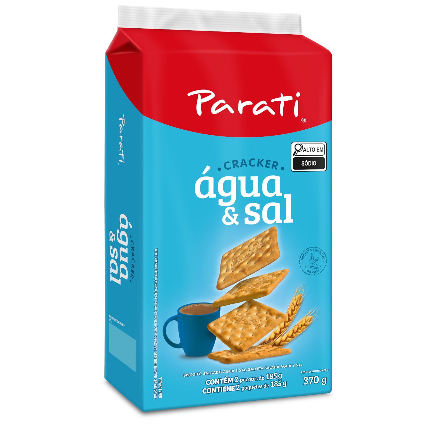 Biscoito salgado PARATI Água e Sal 370g