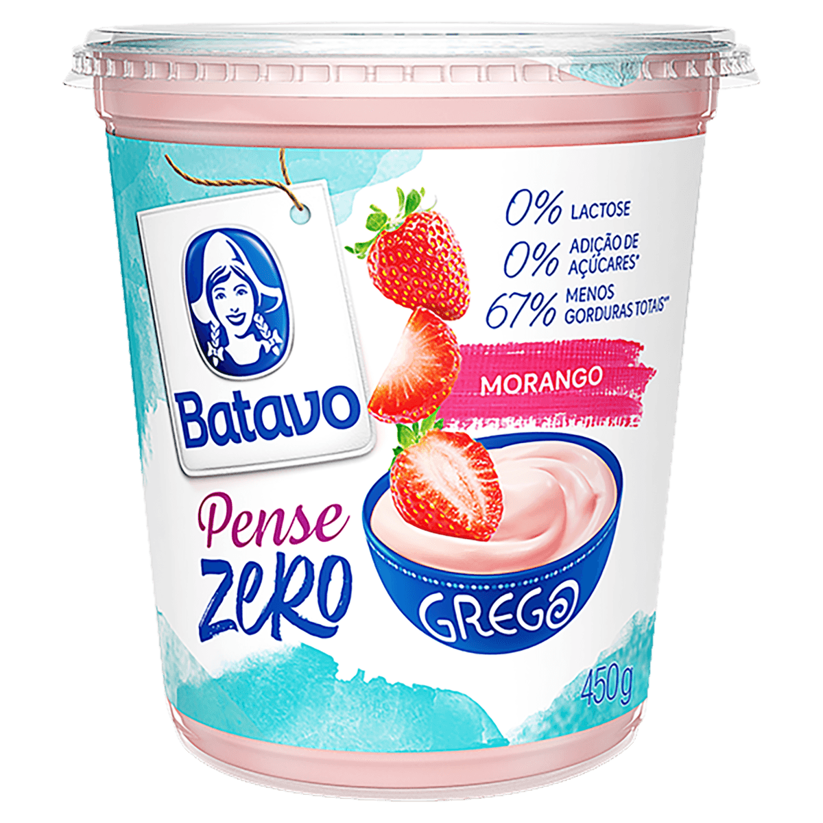 Iogurte BATAVO Grego Morango Zero 450g