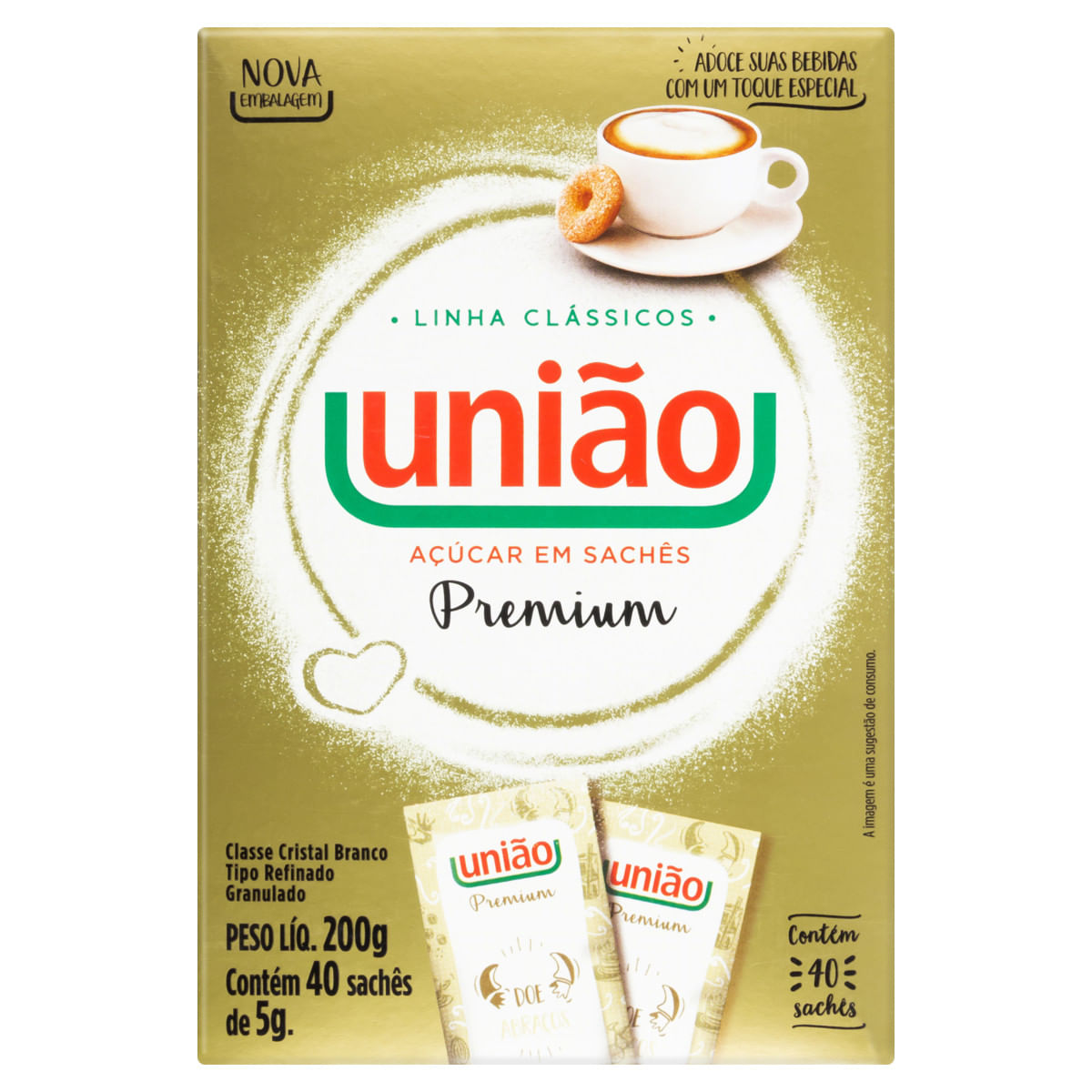 UNIÃO Premium com 40 sachês caixa 200g