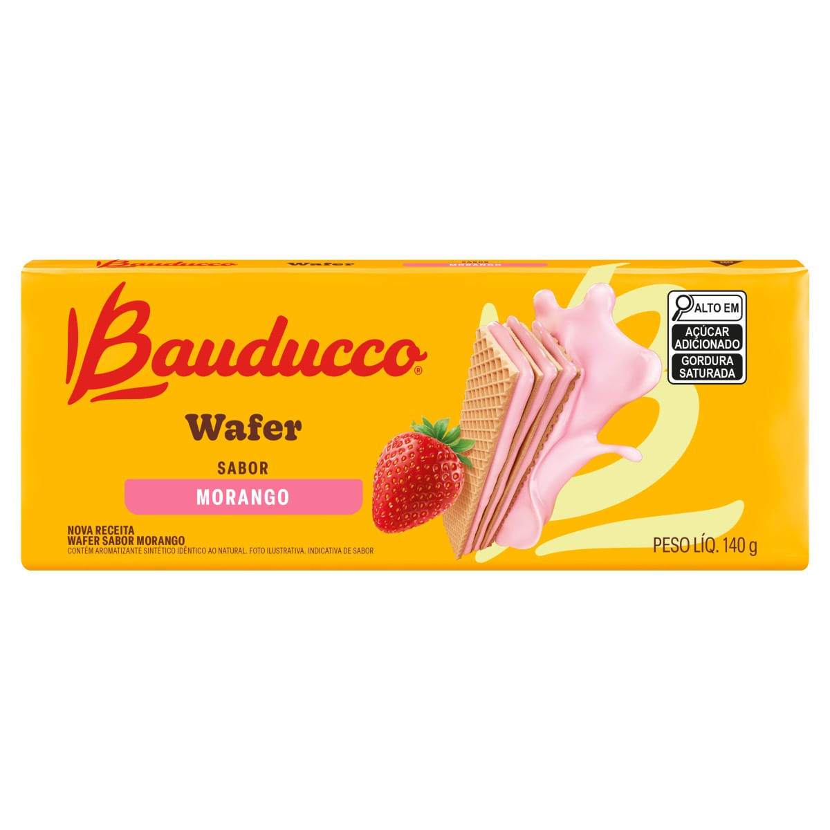 Biscoito BAUDUCCO wafer morango 140g