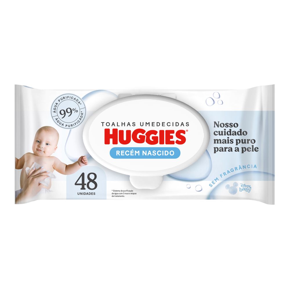 Lenços Umedecidos HUGGIES Recém-Nascido Sem Fragrância 48Un