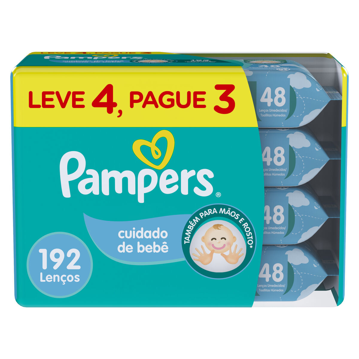 PAMPERS Lenços Umedecidos Cuidado de Bebê 192un