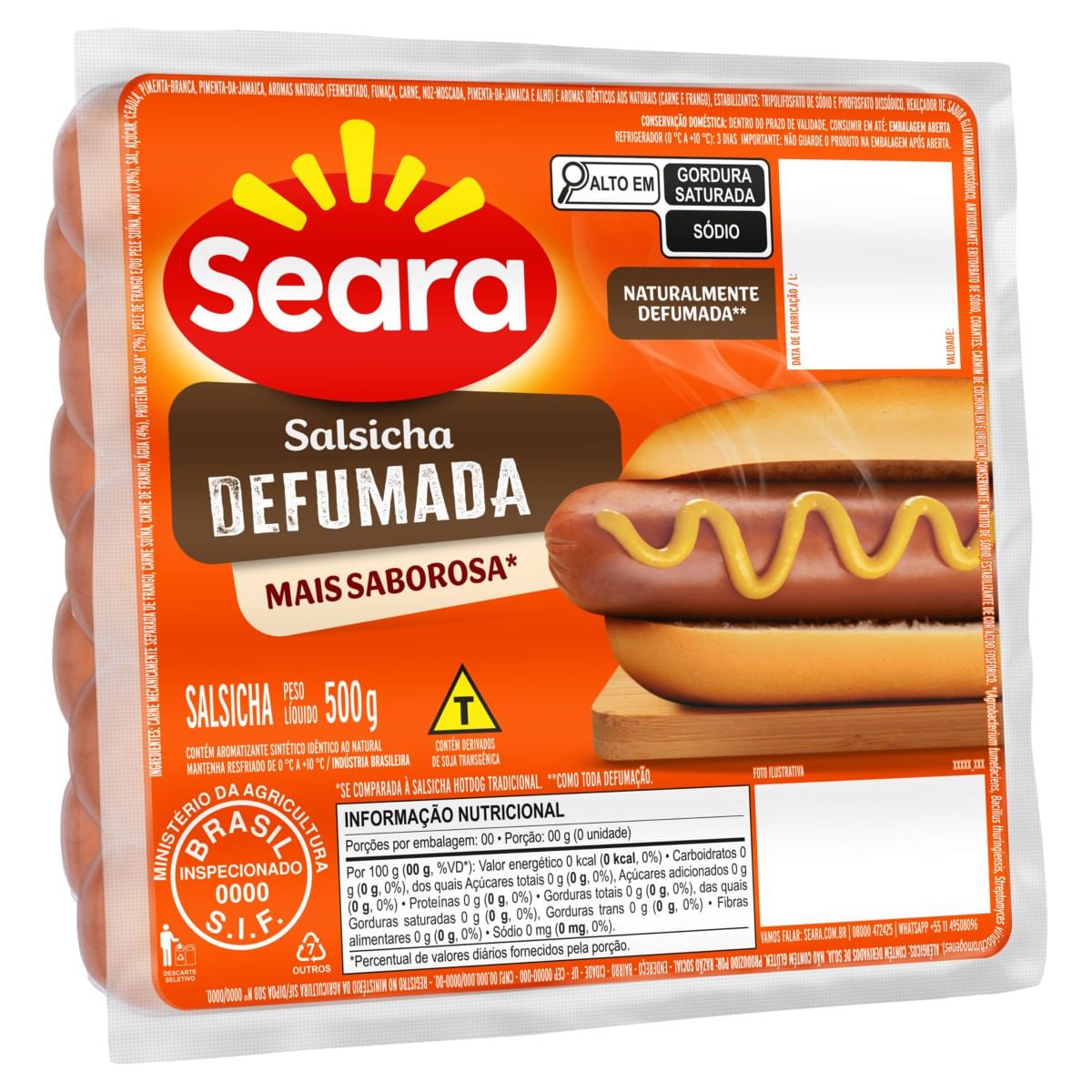 Salsicha SEARA Defumada 500g