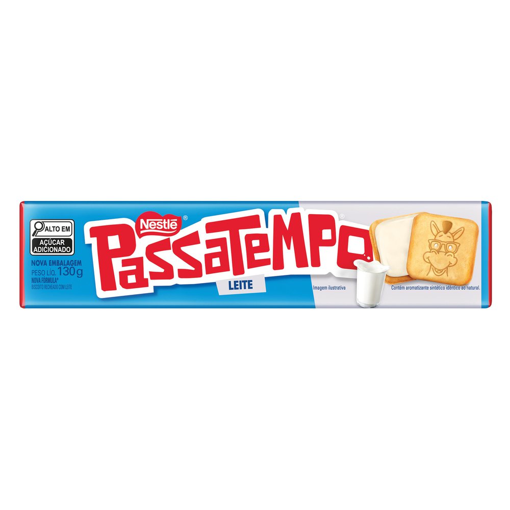 Biscoito PASSATEMPO Recheado Leite 130g