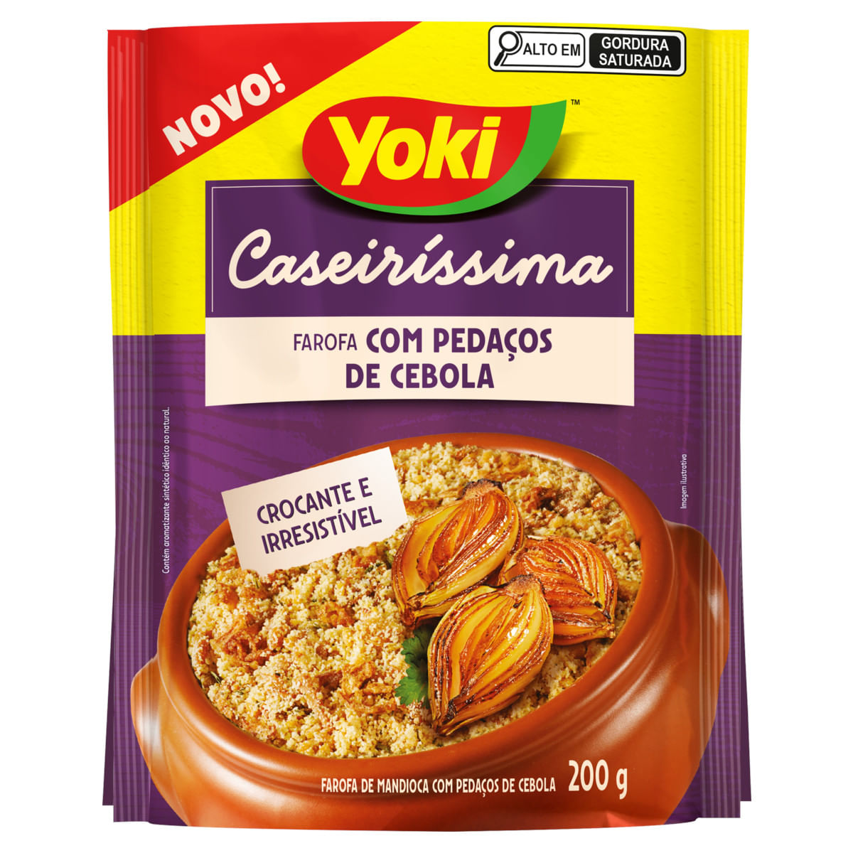 Farofa de Mandioca com Pedaços de Cebola Crocante YOKI Caseiríssima Pacote 200g