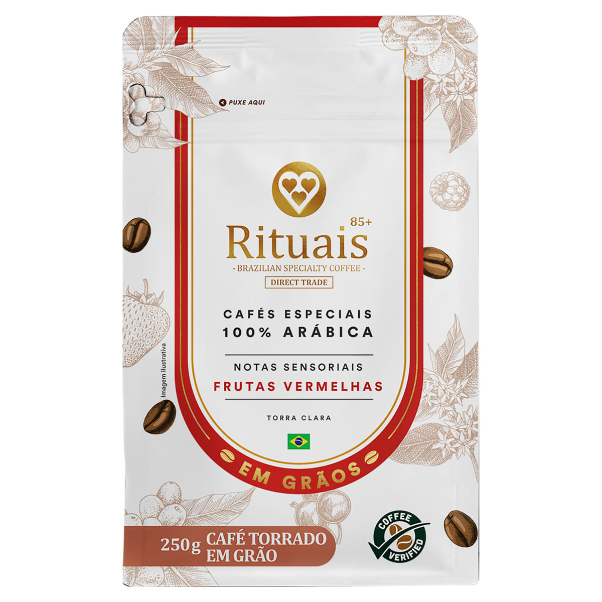 Café 3 CORAÇÕES Rituais Frutas Vermelhas Torrado em Grão 250g