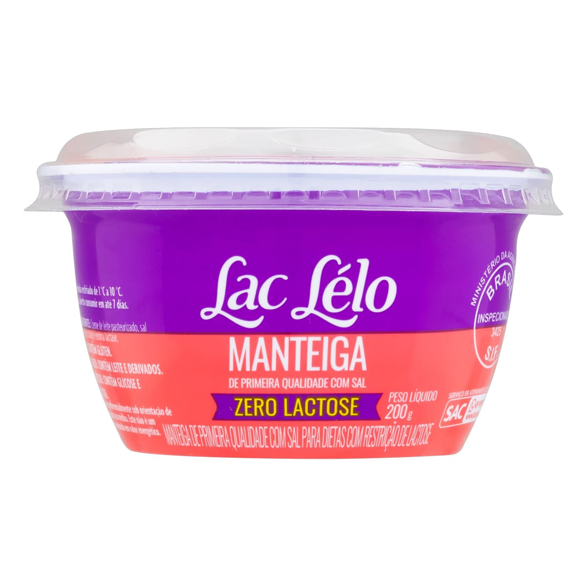 Manteiga LAC LÉLO com Sal Zero Lactose 200g