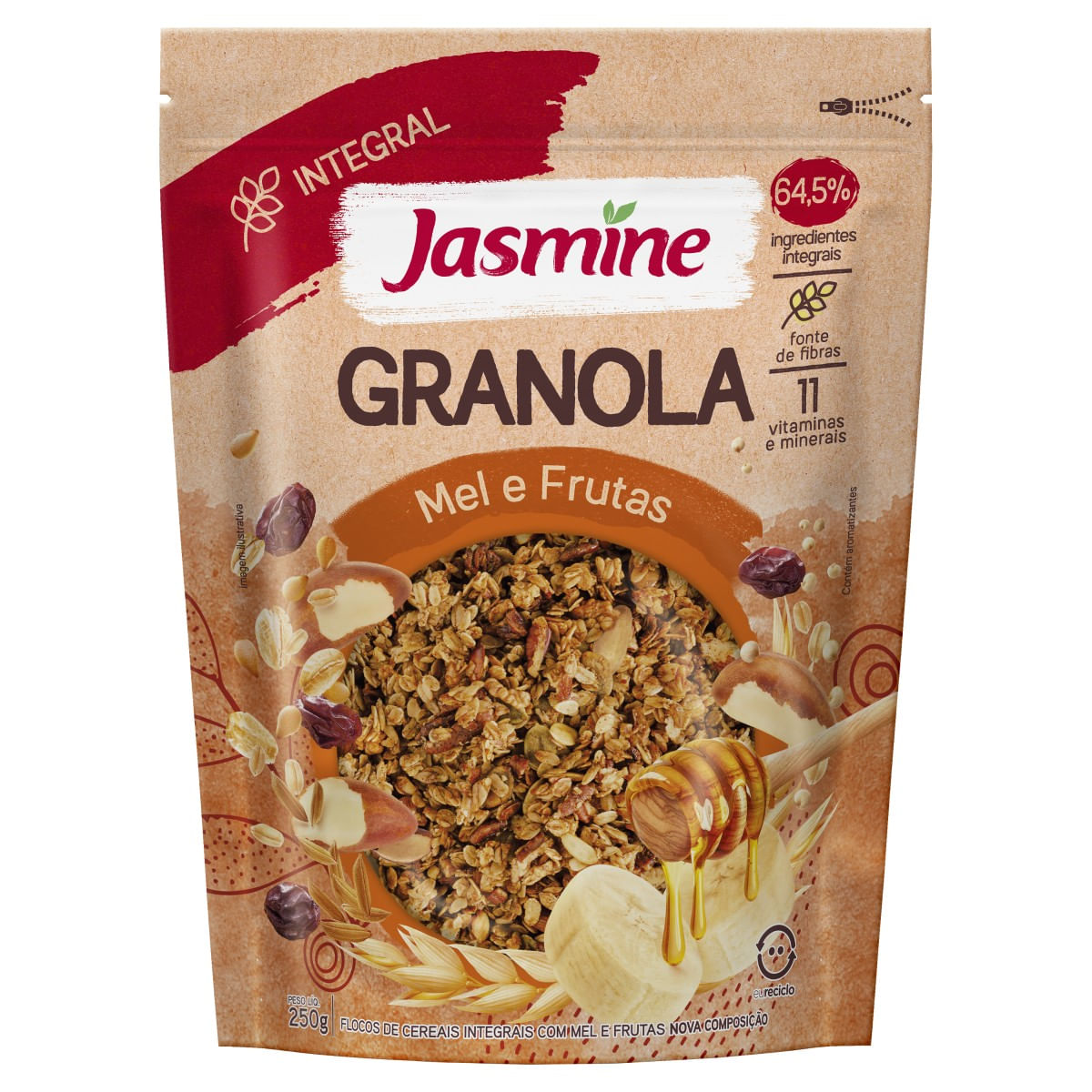 Granola JASMINE Integral Mel e Frutas 250g