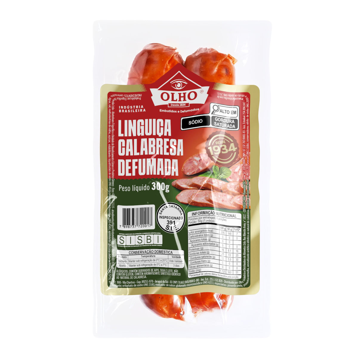 Linguiça Calabresa OLHO Defumada 300g