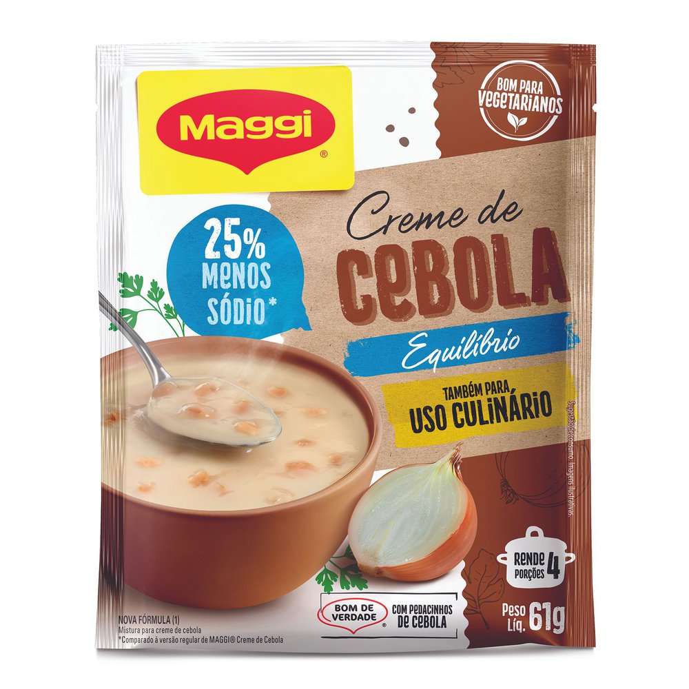Creme MAGGI Equilibrium Cebola 33% Menos Sódio Sachê 61g