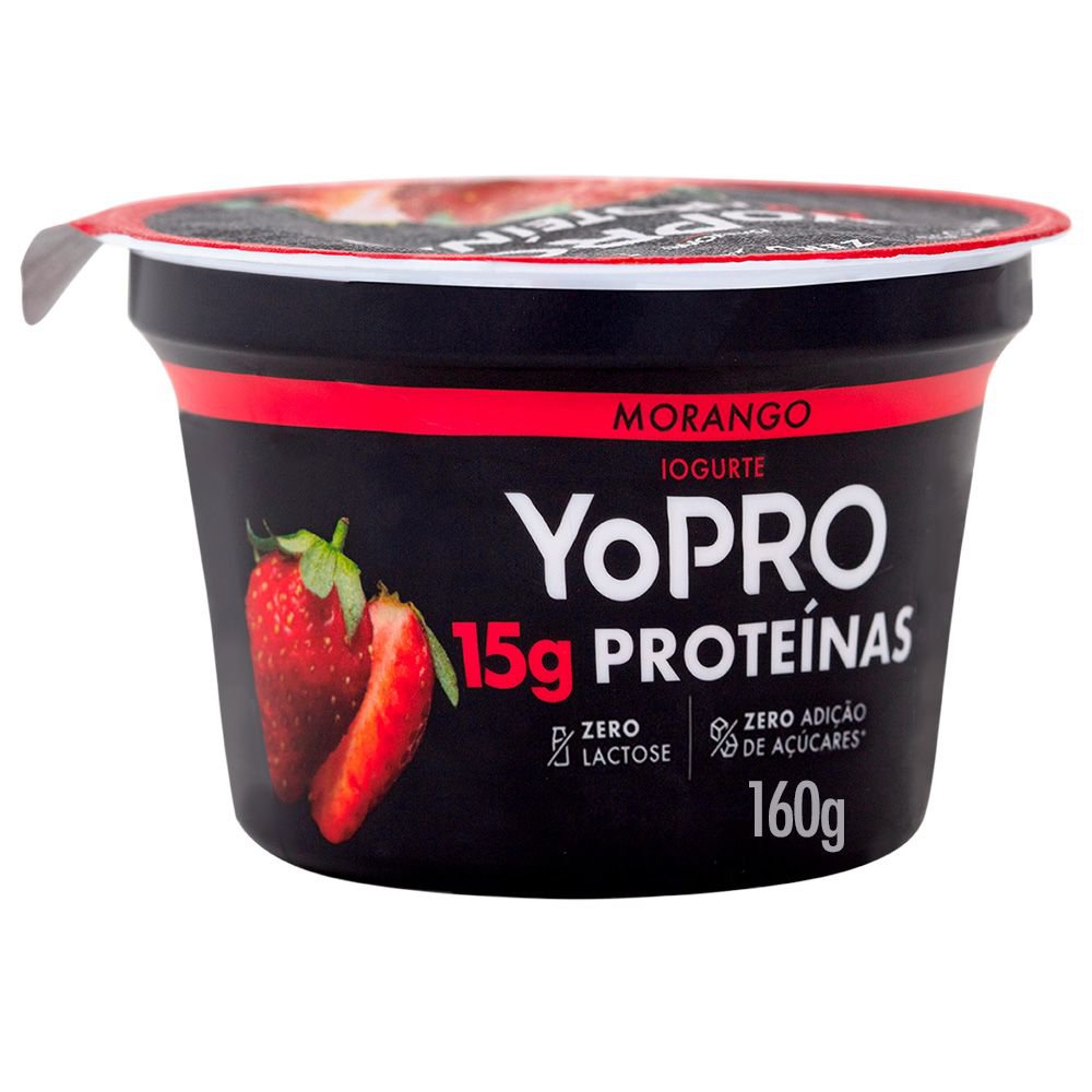 Iogurte DANONE Yopro Morango sem Lactose com Proteina 160g