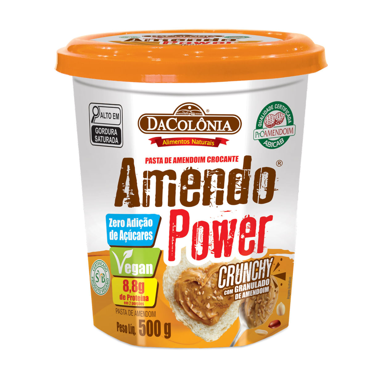 Pasta de Amendoim DA COLÔNIA Integral Crunchy 500G