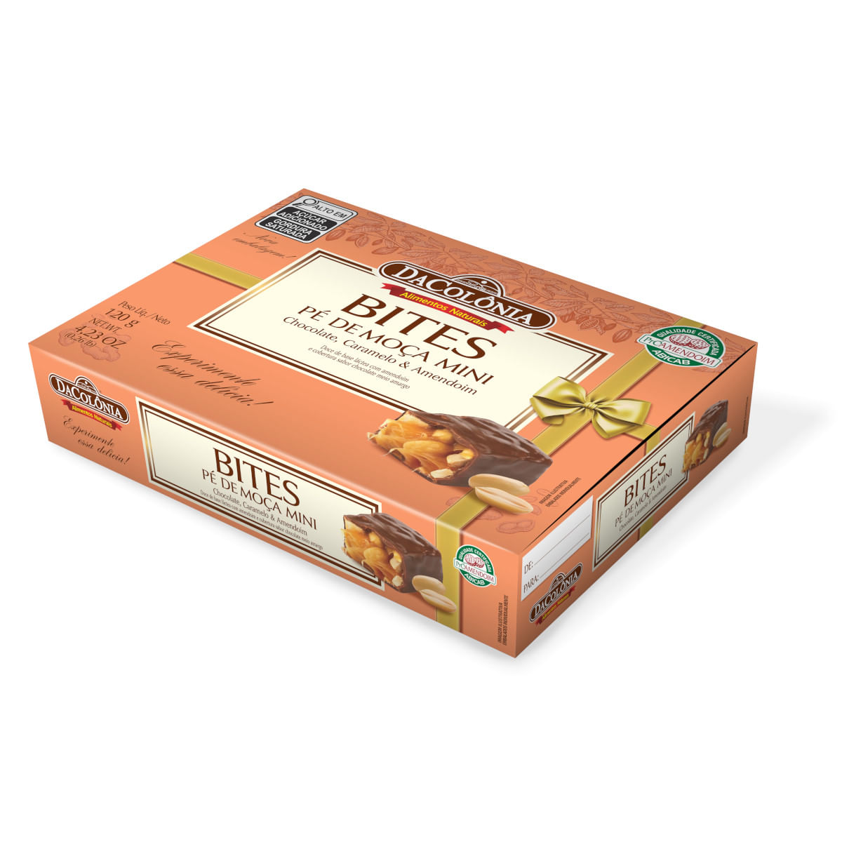 Pé de Moça Mini DA COLÔNIA com Cobertura de Chocolate Meio Amargo 120g
