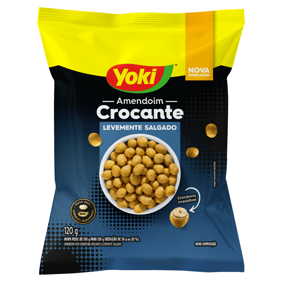 Amendoim Crocante Salgado YOKI Pacote 120g