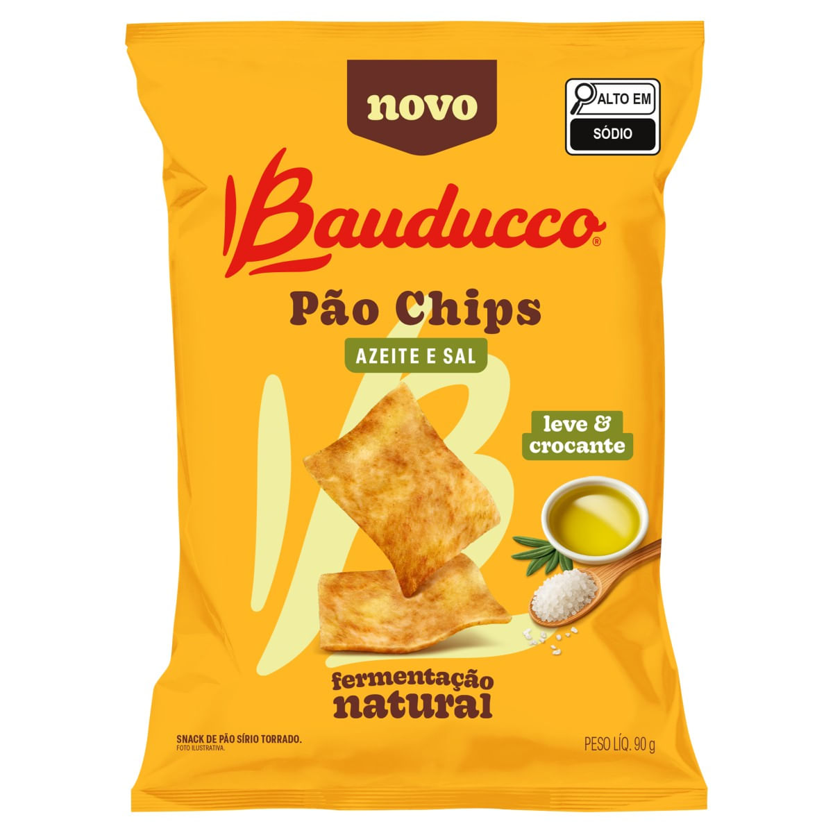 Pão BAUDUCCO Chips Azeite e Sal Fermentação Natural 90g