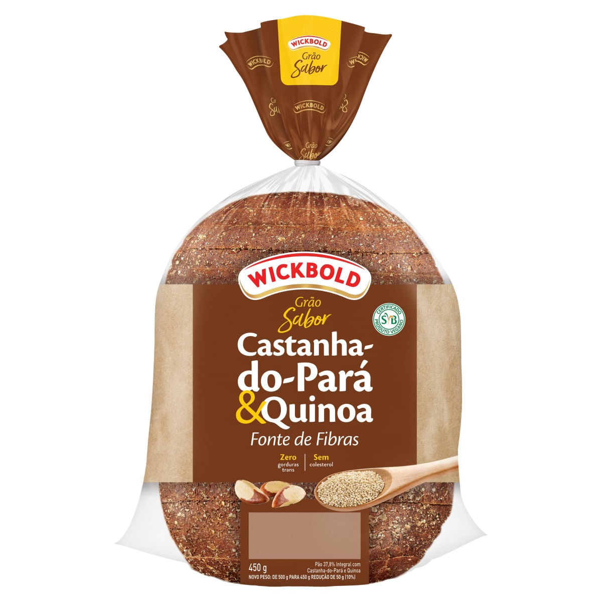 Pão WICKBOLD Grão Sabor Castanha do Pará & Quinoa 450g