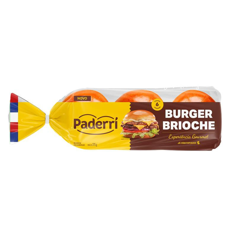 Pão PADERRÍ Burger Brioche 375g