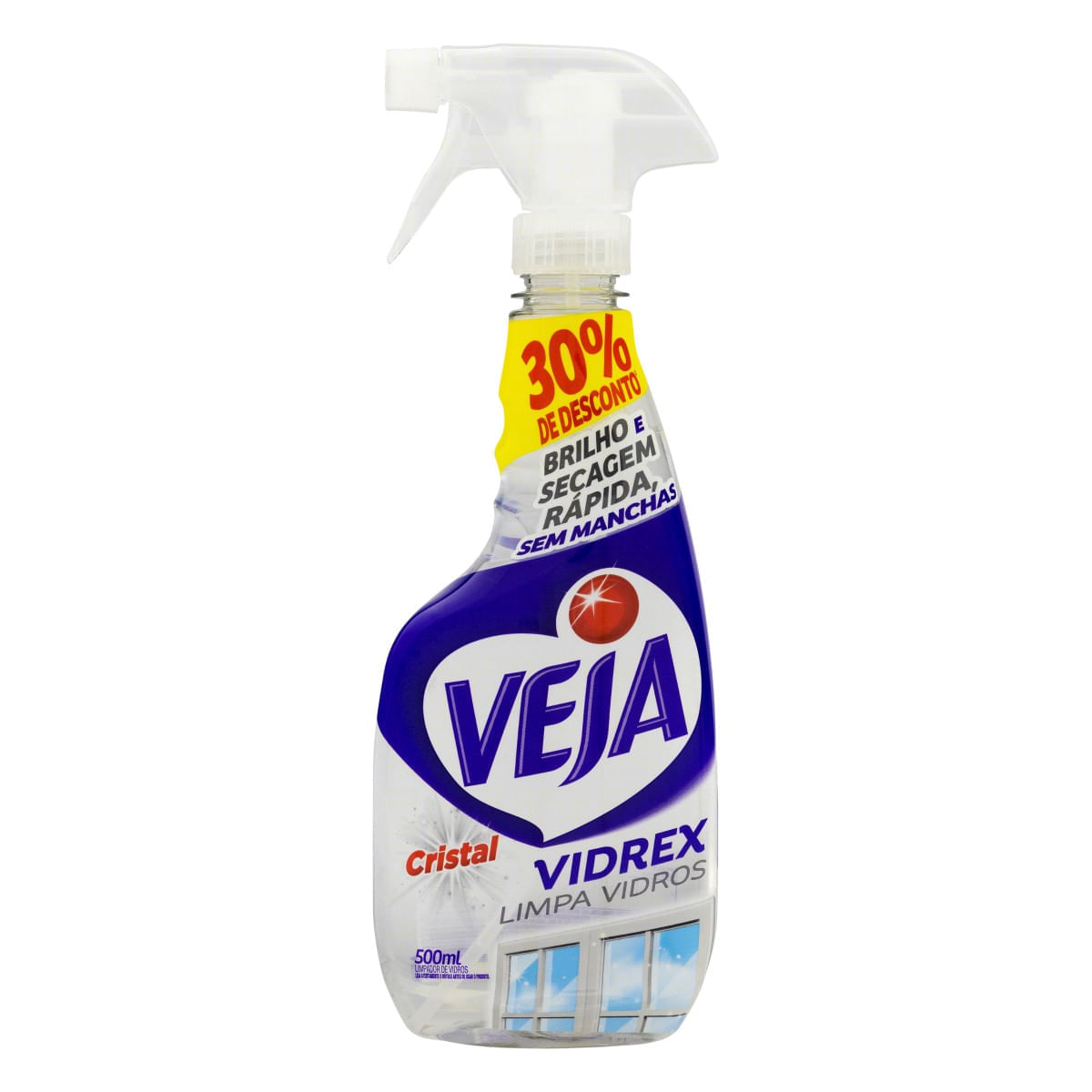Limpa Vidros Spray VEJA Vidrex Cristal 500ml Oferta