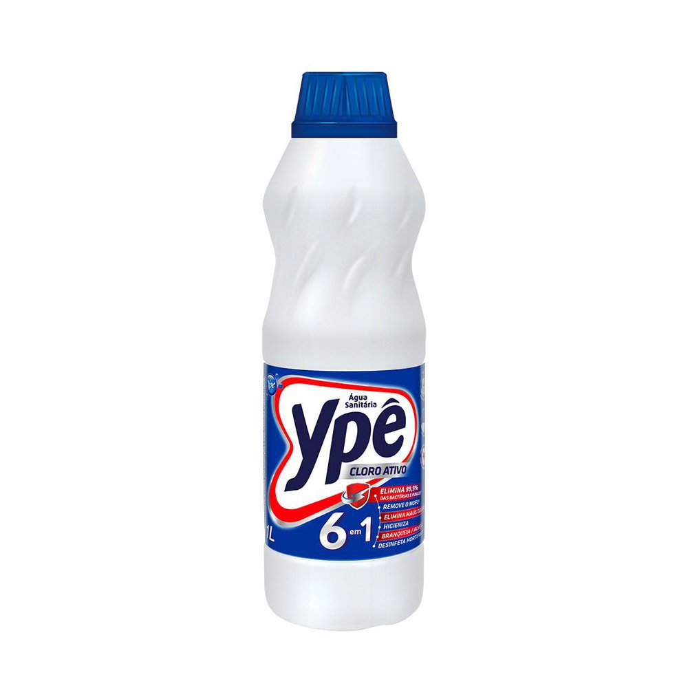 Água Sanitária YPÊ 1L - Alveja - Desinfeta - Bactericida