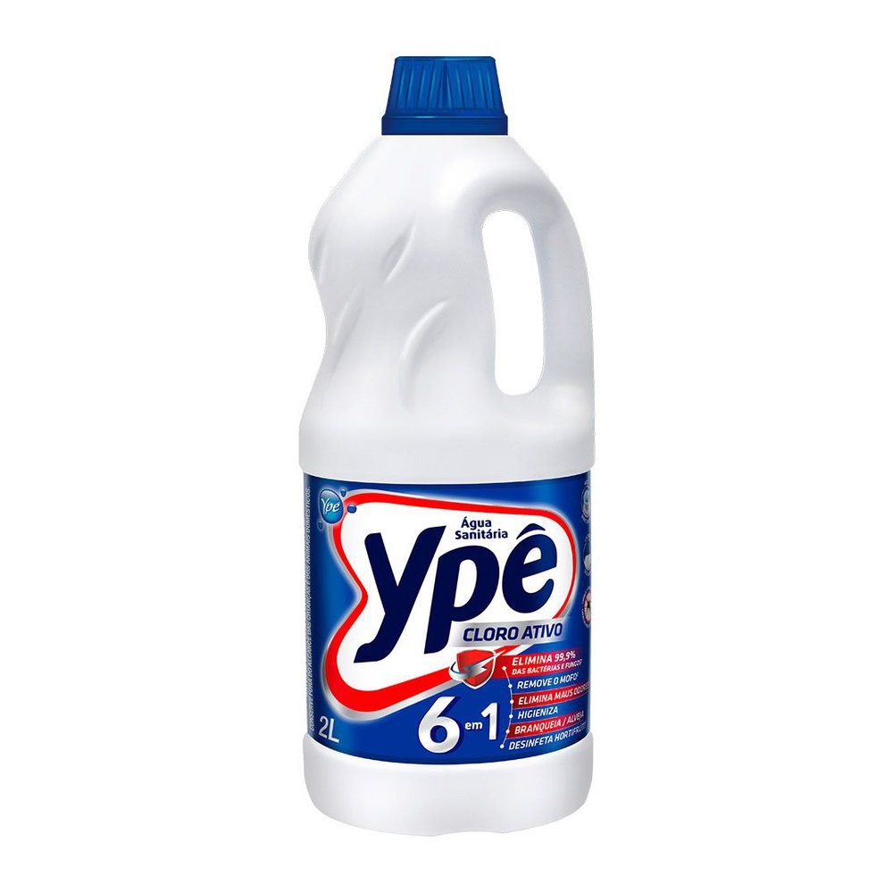 Água Sanitária YPÊ 2L - Alveja - Desinfeta - Bactericida