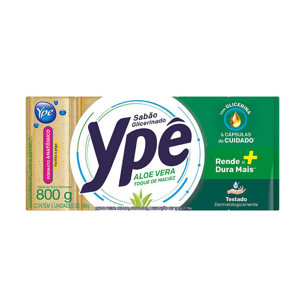Sabão em Barra YPÊ Aloe Vera 800g