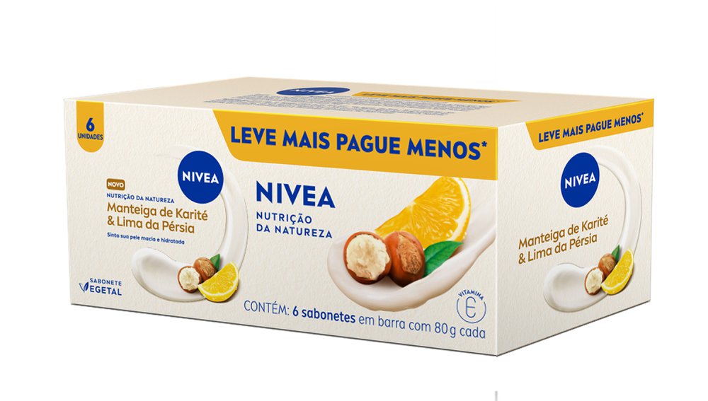 Sabonete NIVEA Nutrição da Natureza Manteiga de Karité & LIma da Pérsia com 6 Unidades 80g cada Leve Mais Pague Menos