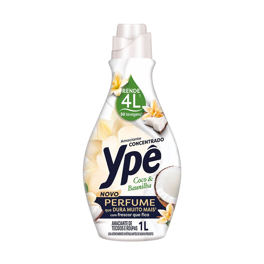 Amaciante de Roupa YPÊ Concentrado Coco e Baunilha 1l