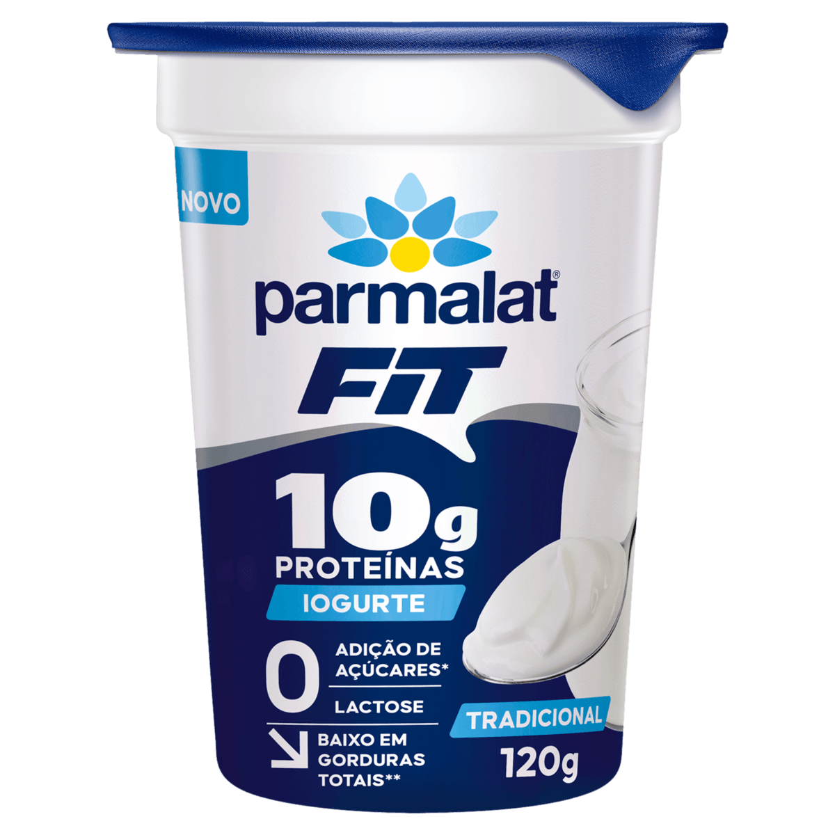 Iogurte PARMALAT Fit Tradicional 10g Proteínas Zero Lactose e Sem Adição de Açúcares 120g