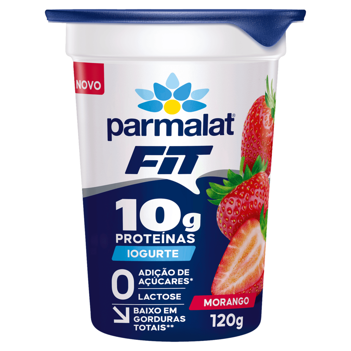 Iogurte PARMALAT Fit Morango 10g Proteínas Zero Lactose e Sem Adição de Açúcares 120g
