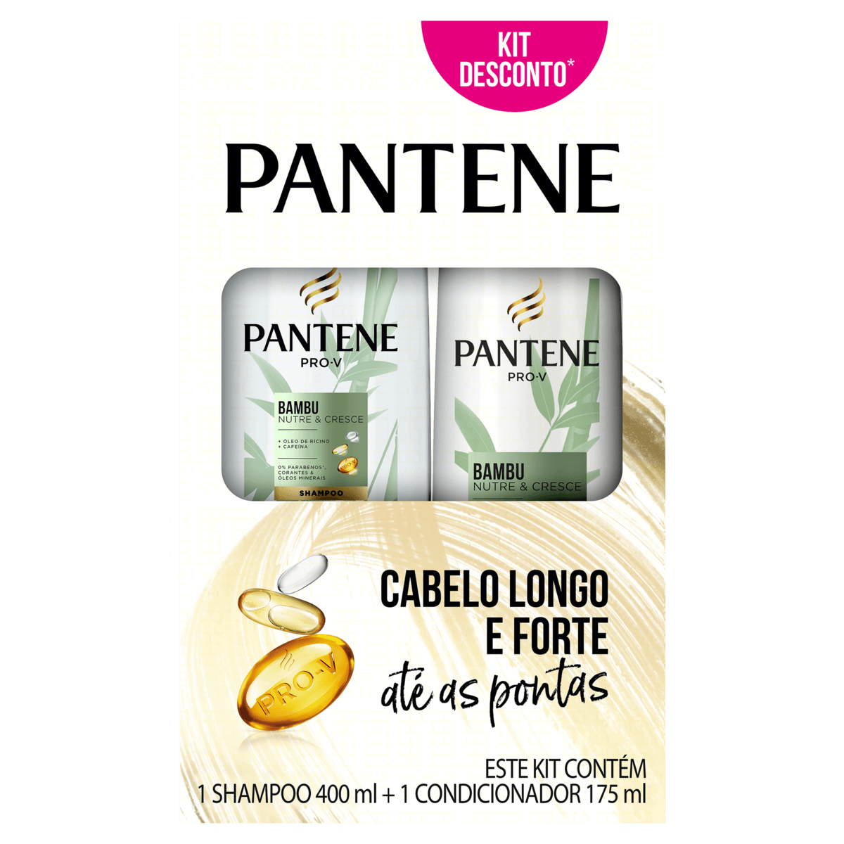 Kit PANTENE Bambu Nutre & Cresce Shampoo 400ml + Condicionador 175ml Kit Desconto
