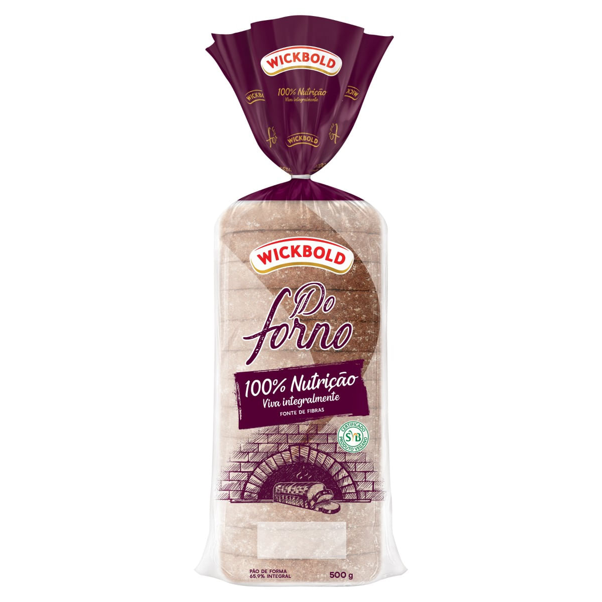 Pão de Forma Integral WICKBOLD do Forno 100% Nutrição 500g