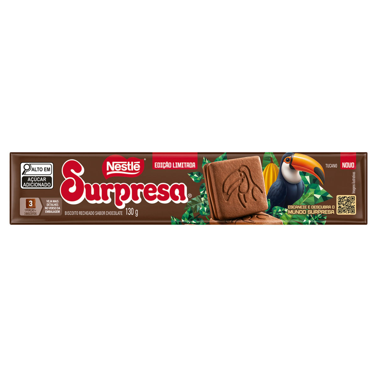 Biscoito NESTLE Surpresa Chocolate 130g Edição Limitada
