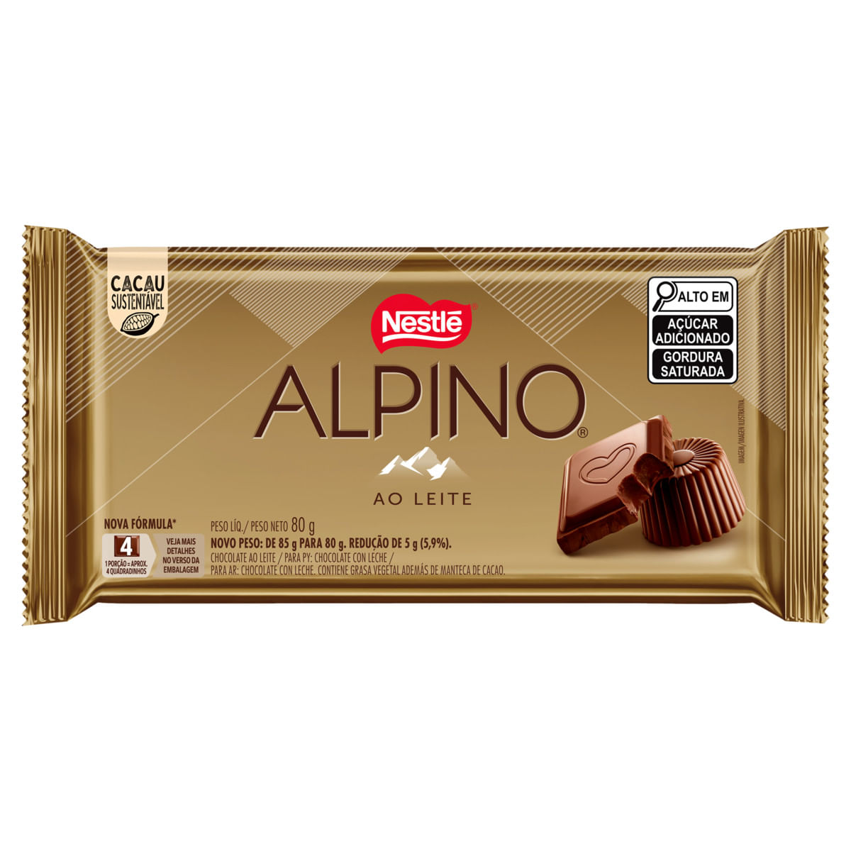 Chocolate NESTLE Alpino Ao Leite 80g