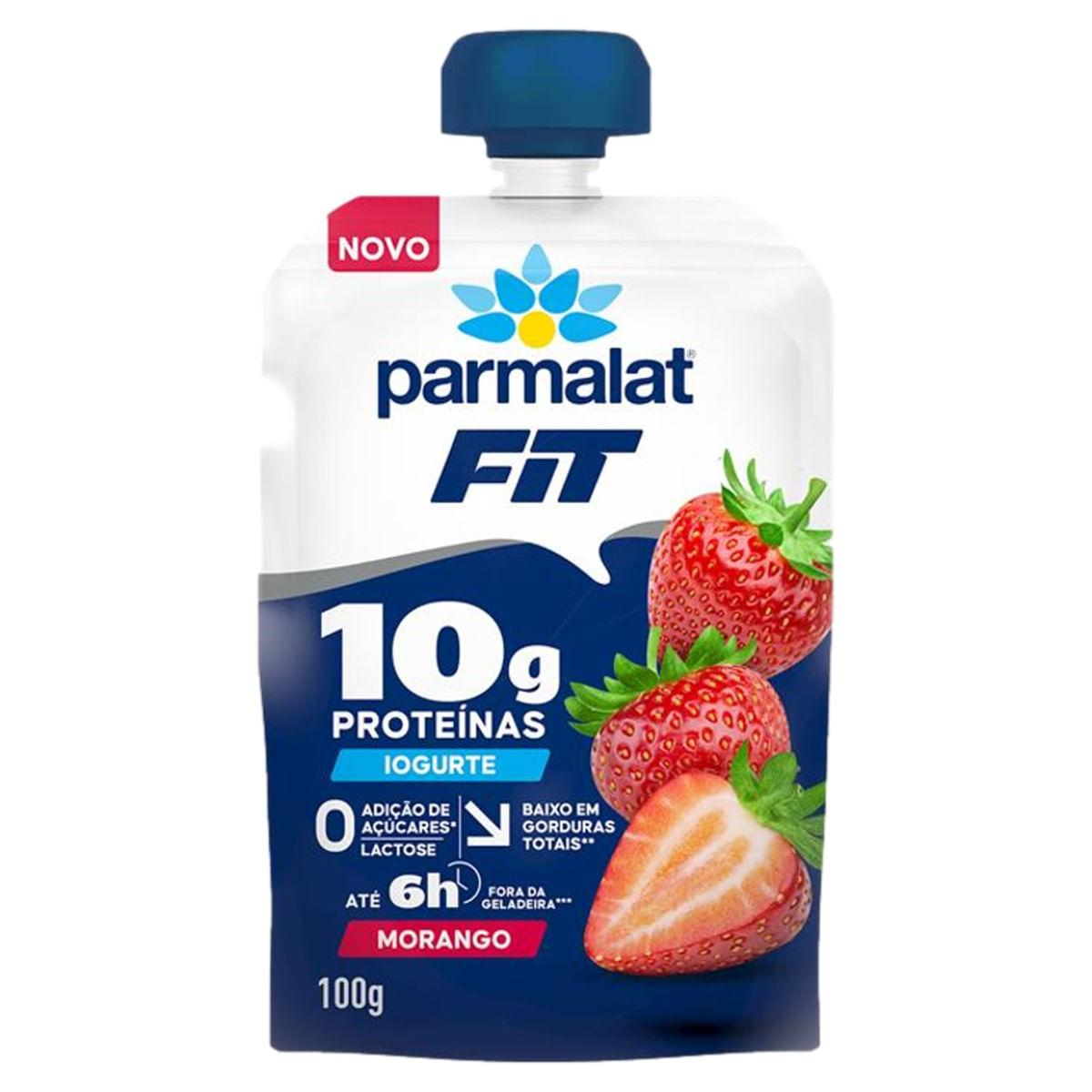 Iogurte PARMALAT Fit Morango 10g de Proteínas Sem Açúcares e Lactose 100g