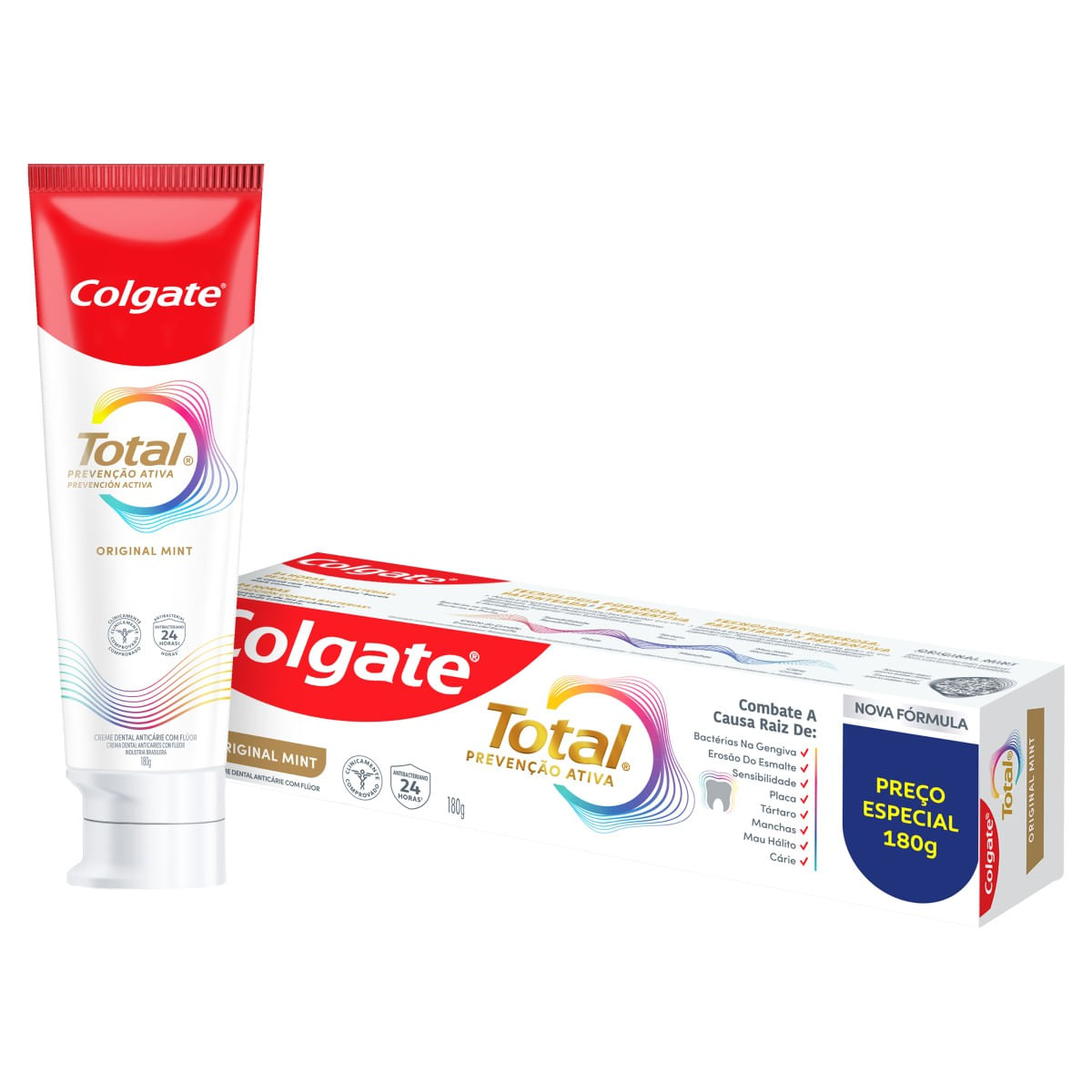 Creme Dental COLGATE Total Original Mint 180g Preço Especial
