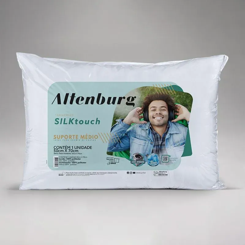 Travesseiro ALTERNBURG 50x70cm Fibra Siliconada Silk Touch